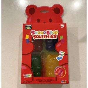 Crazy Fun SugarBear Squishies Scented Silicone Fidget Toy Set Multicolor 4-Pack